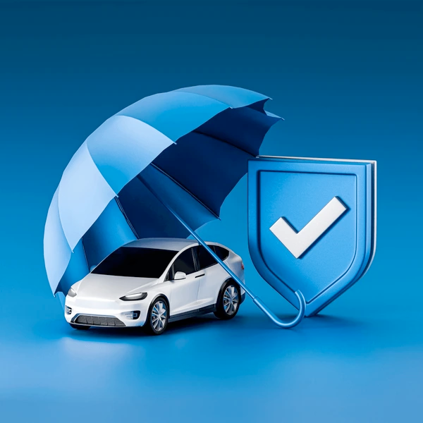 Illustration of a secure car with a protective shield